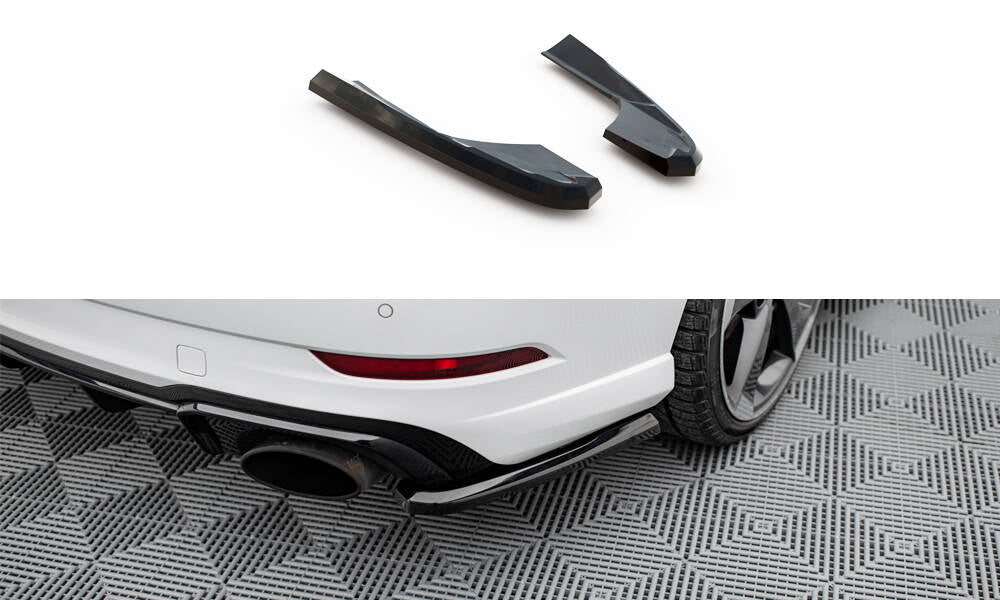 Maxton Heck Ansatz Flaps Diffusor V.2 für Audi RS3 Limousine 8V Facelift schwarz Hochglanz