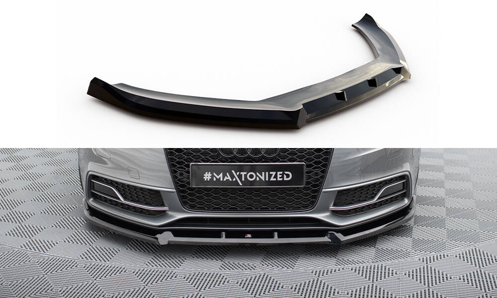 Maxton Front Ansatz V.3 für Audi S5 / A5 S-Line Coupe / Sportback 8T Facelift schwarz Hochglanz