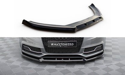 Maxton Front Ansatz V.3 für Audi S5 / A5 S-Line Coupe / Sportback 8T Facelift schwarz Hochglanz