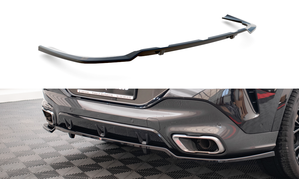 Maxton Mittlerer Diffusor Heck Ansatz DTM Look für V.3 BMW X6 M-Paket G06 schwarz Hochglanz