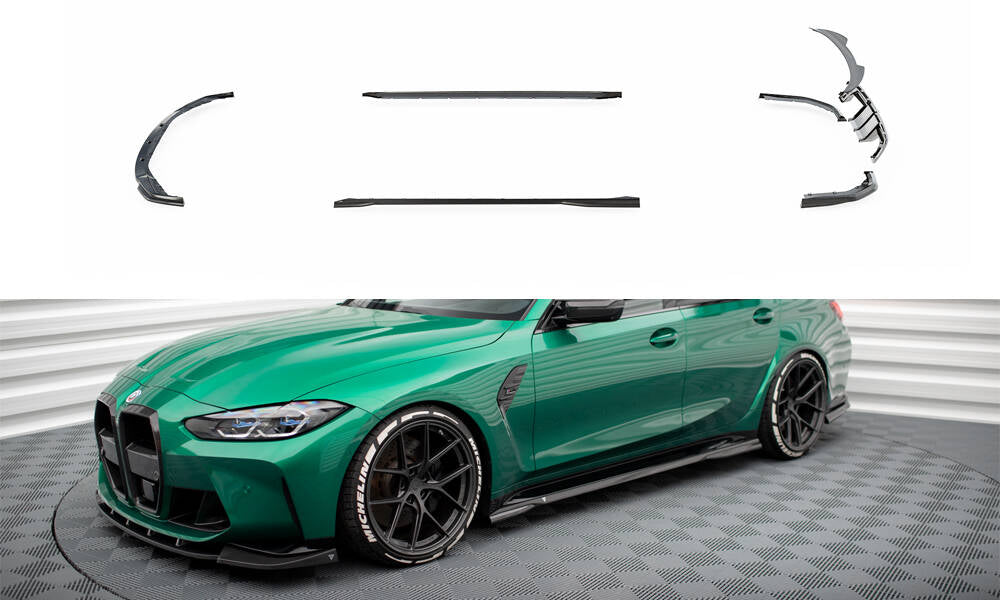 Maxton Set of Carbon Fiber Splitters BMW M3 G80 Limousine schwarz matt