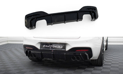 Maxton Diffusor Heck Ansatz für BMW 1er M-Paket / M140i F20 Facelift (Version mit Doppelauspuff auf beiden Seiten)