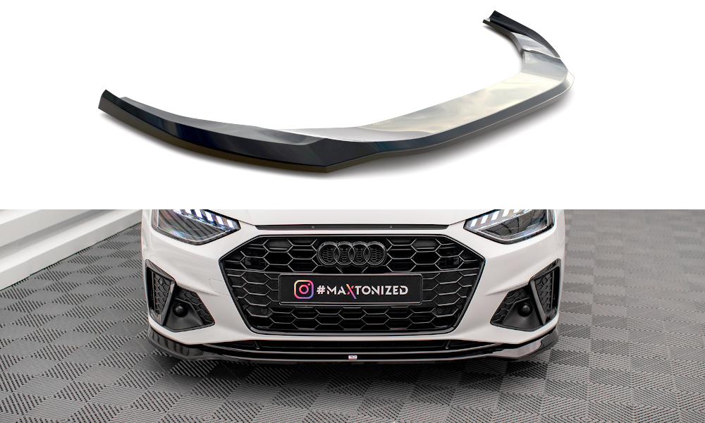 Maxton Front Ansatz V.2 für Audi A4 S-Line / S4 B9 Facelift schwarz Hochglanz
