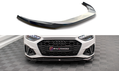 Maxton Front Ansatz V.2 für Audi A4 S-Line / S4 B9 Facelift schwarz Hochglanz