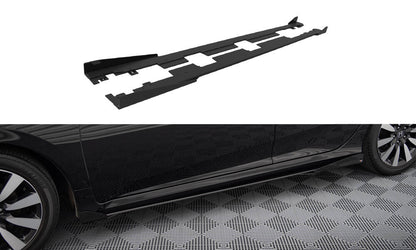 Maxton Street Pro Seitenschweller Ansatz für + Flaps Honda Civic Mk10 schwarz Hochglanz