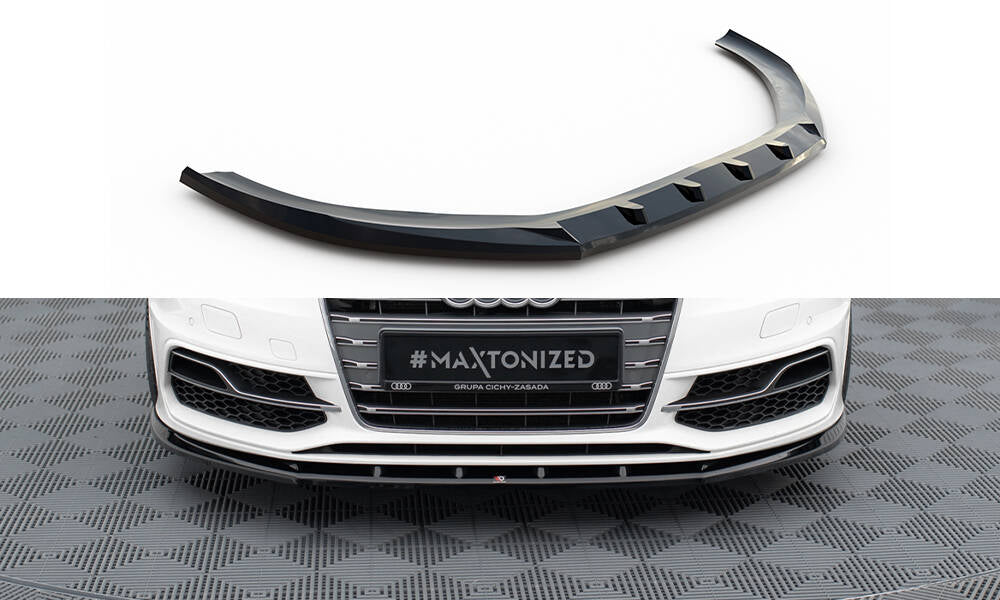 Maxton Front Ansatz V.1 für Audi S3 / A3 S-Line Sportback / Hatchback 8V schwarz Hochglanz