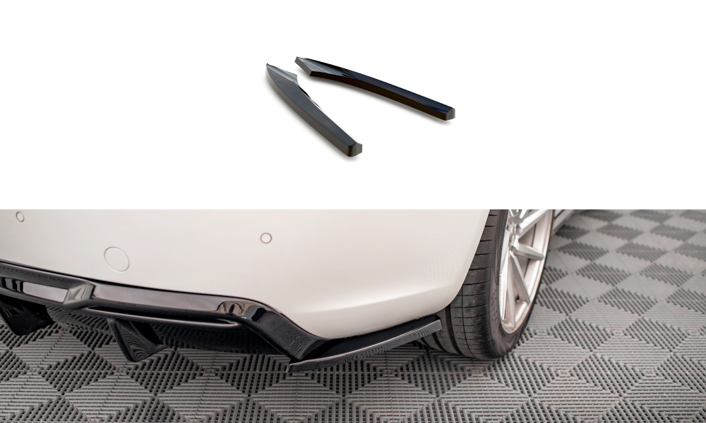 Maxton Heck Ansatz Flaps Diffusor für Audi A5 Coupe 8T Facelift schwarz Hochglanz