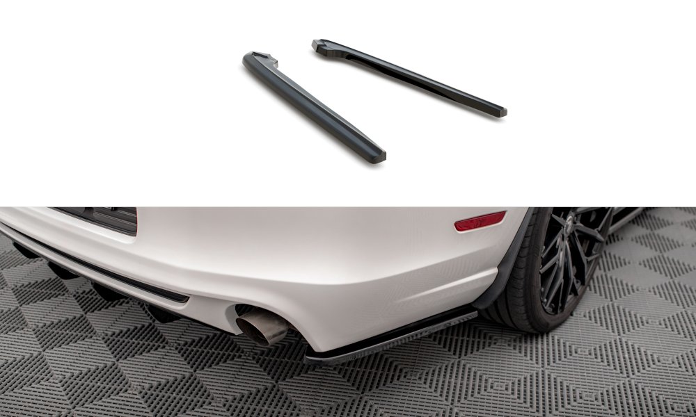 Maxton Heck Ansatz Flaps Diffusor für Ford Mustang Mk5 Facelift schwarz Hochglanz