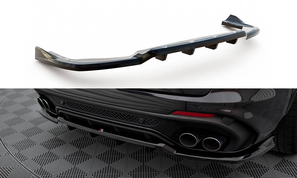 Maxton Mittlerer Diffusor Heck Ansatz DTM Look für Alfa Romeo Stelvio Quadrifoglio Mk1 schwarz Hochglanz