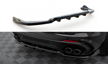 Maxton Mittlerer Diffusor Heck Ansatz DTM Look für Alfa Romeo Stelvio Quadrifoglio Mk1 schwarz Hochglanz