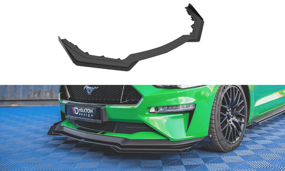 Maxton Street Pro Front Ansatz für V.1 für  + Flaps Ford Mustang GT Mk6 Facelift schwarz Hochglanz