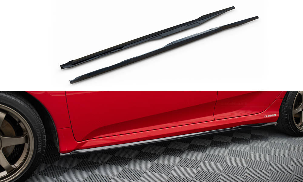 Maxton Seitenschweller Ansatz für Honda Civic SI Mk10 schwarz Hochglanz