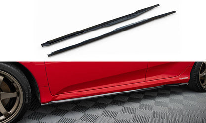 Maxton Seitenschweller Ansatz für Honda Civic SI Mk10 schwarz Hochglanz