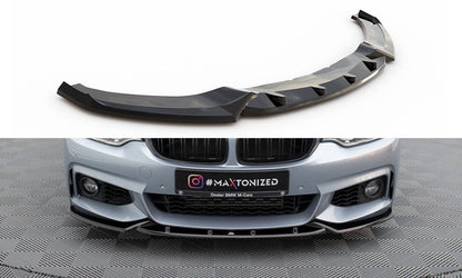 Maxton Front Ansatz V.3 für BMW 4er Coupe / Gran Coupe / Cabrio M-Paket F32 / F36 / F33 schwarz Hochglanz