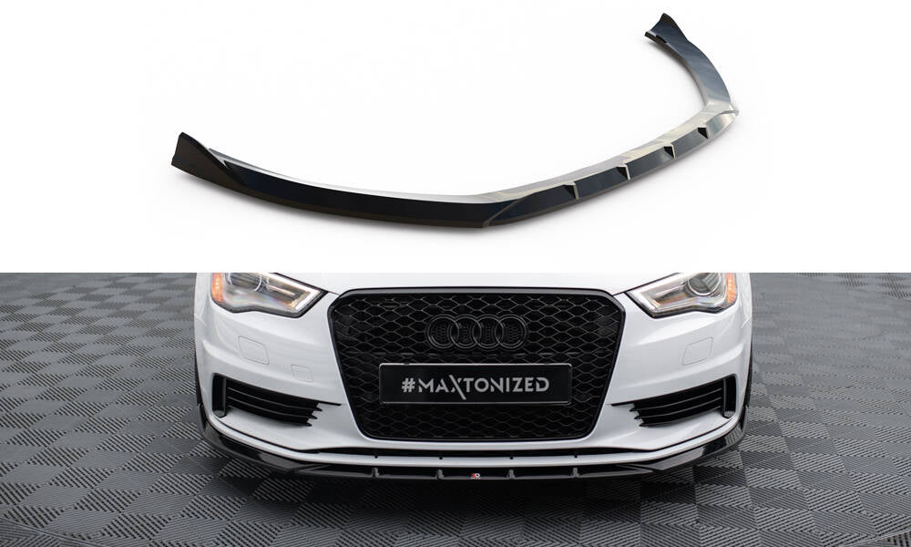 Maxton Front Ansatz V.1 für Audi A3 Limousine 8V schwarz Hochglanz