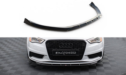Maxton Front Ansatz V.1 für Audi A3 Limousine 8V schwarz Hochglanz