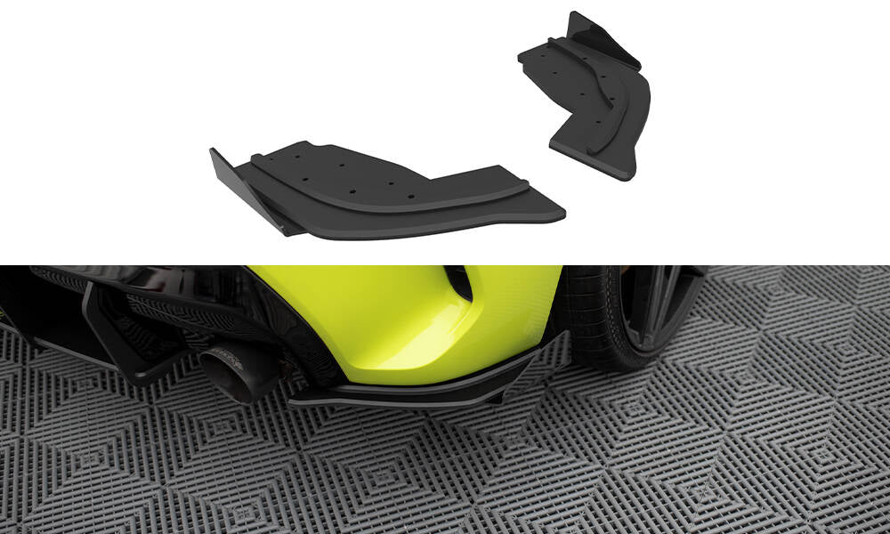 Maxton Street Pro Heck Ansatz Flaps Diffusor V.1 +Flaps für V.1 BMW 1er F40 M-Paket / M135i schwarz Hochglanz