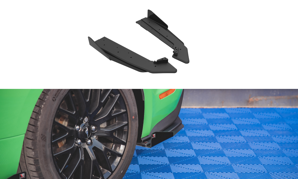 Maxton Street Pro Heck Ansatz Flaps Diffusor V.1 +Flaps für Ford Mustang GT Mk6 Facelift schwarz Hochglanz