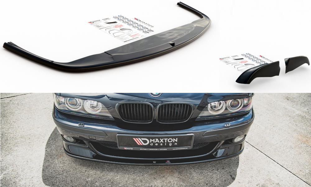 Maxton Front Ansatz für Seite + Front Ansatz für  BMW M5  / 5 M-Paket E39 schwarz Hochglanz