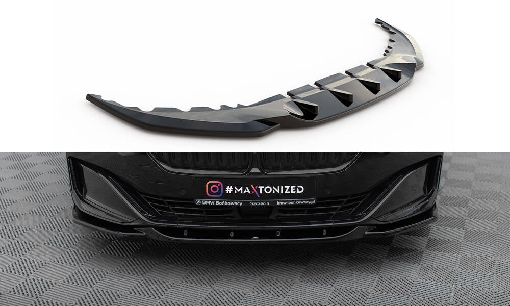Maxton Front Ansatz V.2 für BMW 7 G11 Facelift schwarz Hochglanz