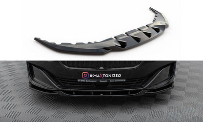 Maxton Front Ansatz V.2 für BMW 7 G11 Facelift schwarz Hochglanz