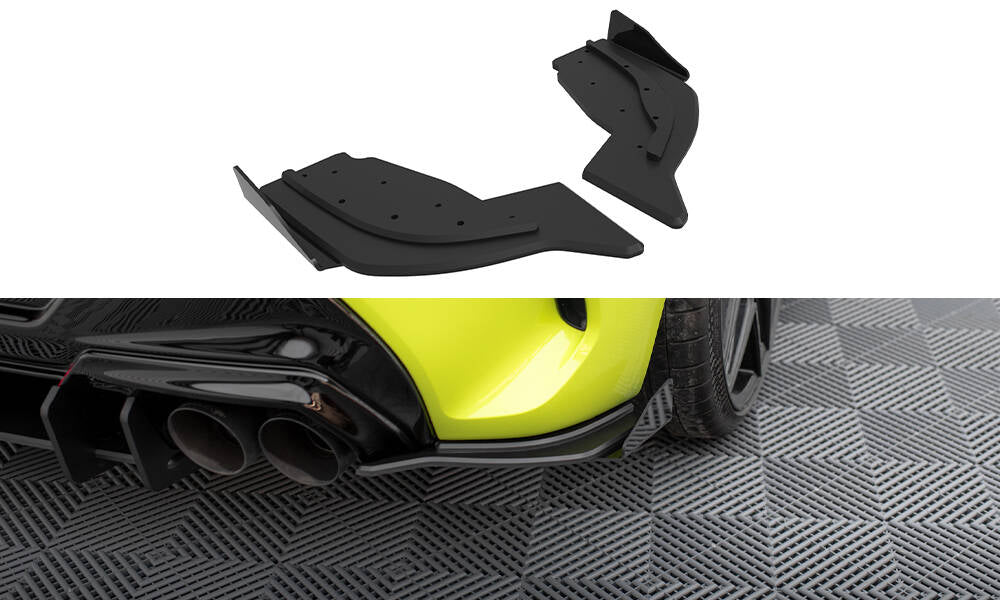 Maxton Street Pro Heck Ansatz Flaps Diffusor V.2 +Flaps für V.2 BMW 1er F40 M-Paket / M135i schwarz Hochglanz