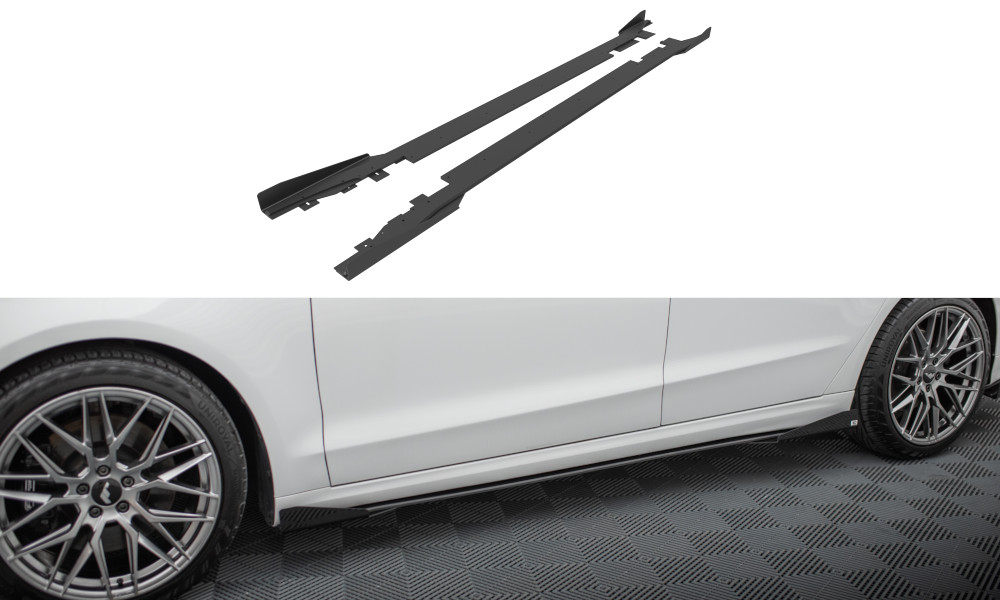 Maxton Street Pro Seitenschweller Ansatz für + Flaps Ford Mondeo Sport Mk5 Facelift / Fusion Sport Mk2 Facelift schwarz Ho...