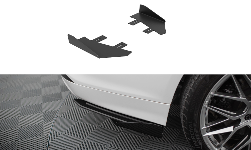 Maxton Hintere Seiten Flaps für Ford Mondeo Sport Mk5 Facelift / Fusion Sport Mk2 Facelift schwarz Hochglanz