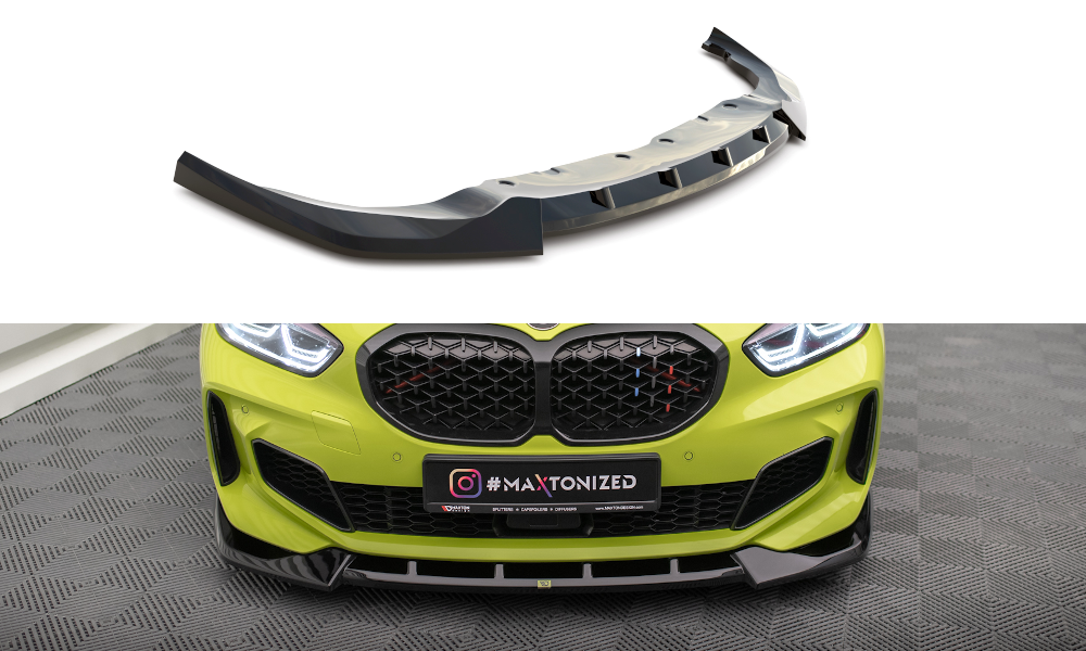 Maxton Front Ansatz V.6 für BMW 1er F40 M-Paket / M135i  schwarz Hochglanz
