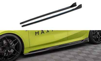 Maxton Seitenschweller Ansatz für V.5 BMW 1er F40 M-Paket/ M135i  schwarz Hochglanz