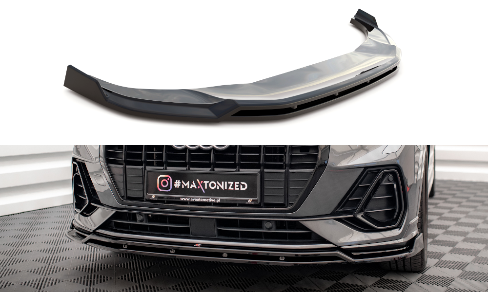 Maxton Front Ansatz V.2 für Audi Q3 S-Line F3 schwarz Hochglanz
