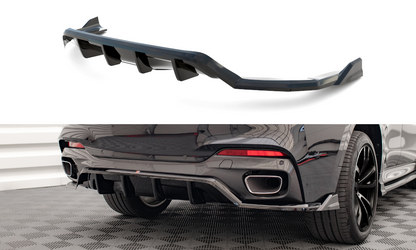 Maxton Mittlerer Diffusor Heck Ansatz DTM Look für BMW X6 M-Paket F16 schwarz Hochglanz
