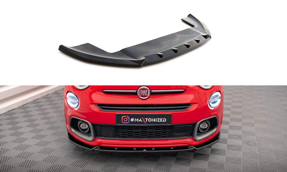 Maxton Front Ansatz für Fiat 500X Sport Mk1 Facelift schwarz Hochglanz