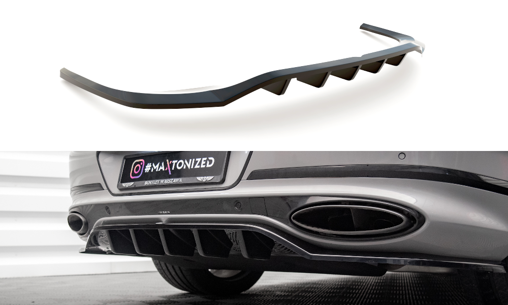 Maxton Mittlerer Diffusor Heck Ansatz DTM Look für Bentley Continental GT Mk3 schwarz Hochglanz