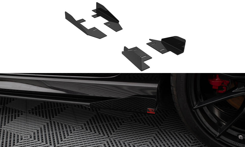 Maxton Side Flaps Audi RS3 Limousine 8V Facelift schwarz Hochglanz