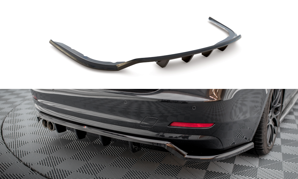 Maxton Mittlerer Diffusor Heck Ansatz DTM Look für BMW 4er Gran Coupe F36  schwarz Hochglanz