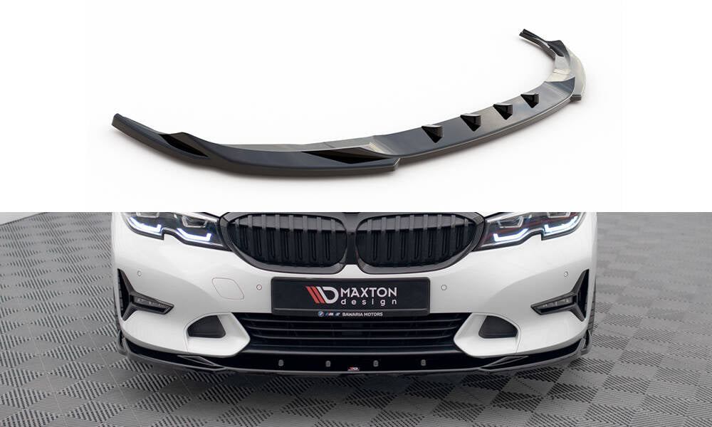 Maxton Front Ansatz V.2 für BMW 3er Sport Line G20 / G21 schwarz Hochglanz