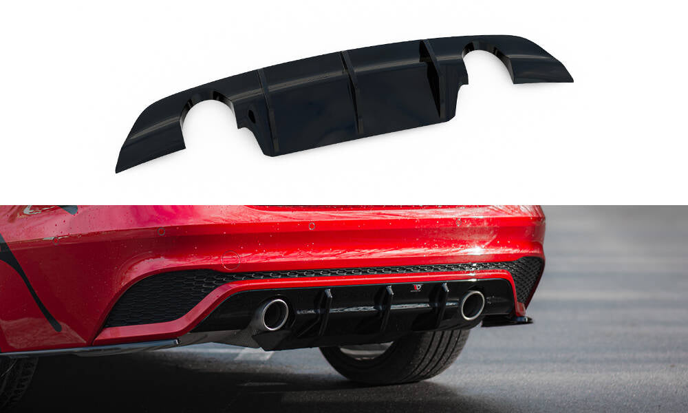 Maxton Diffusor Heck Ansatz für Jaguar XE R-Dynamic X760 Facelift schwarz Hochglanz