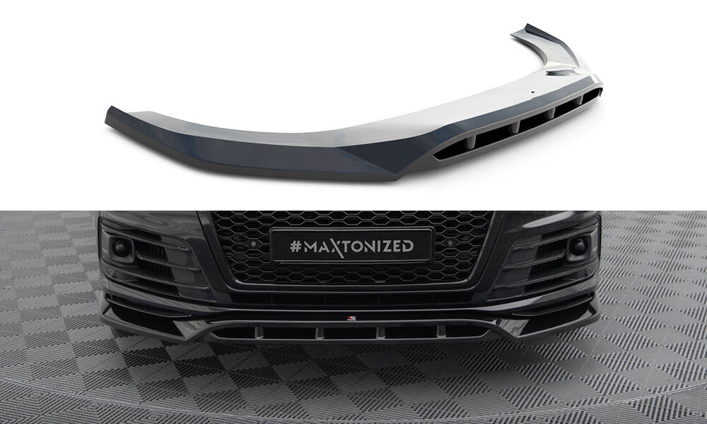 Maxton Front Ansatz V.2 für Audi SQ7 / Q7 S-Line Mk2 schwarz Hochglanz