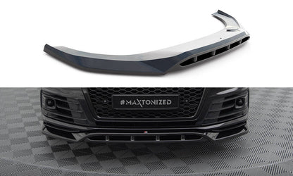 Maxton Front Ansatz V.2 für Audi SQ7 / Q7 S-Line Mk2 schwarz Hochglanz