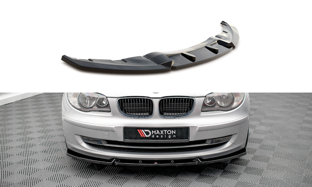 Maxton Front Ansatz V.3 für BMW 1er E81 Facelift schwarz Hochglanz