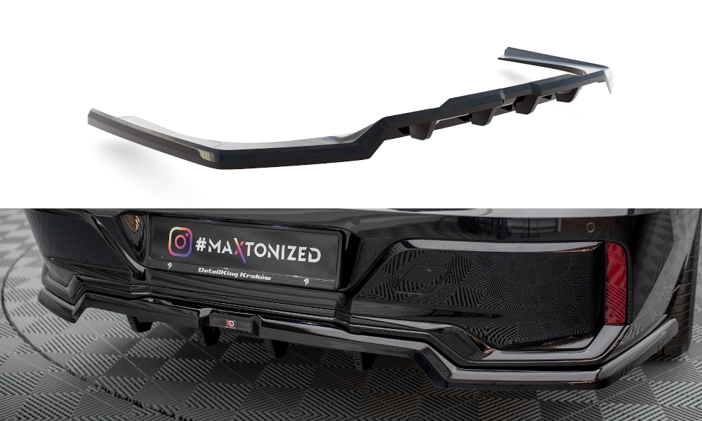 Maxton Mittlerer Diffusor Heck Ansatz DTM Look für BMW 7 M-Paket G70 schwarz Hochglanz