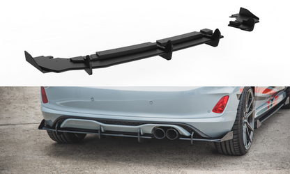 Maxton Robuste Racing Diffusor Heck Ansatz +Flaps für Ford Fiesta Mk8 ST schwarz Hochglanz