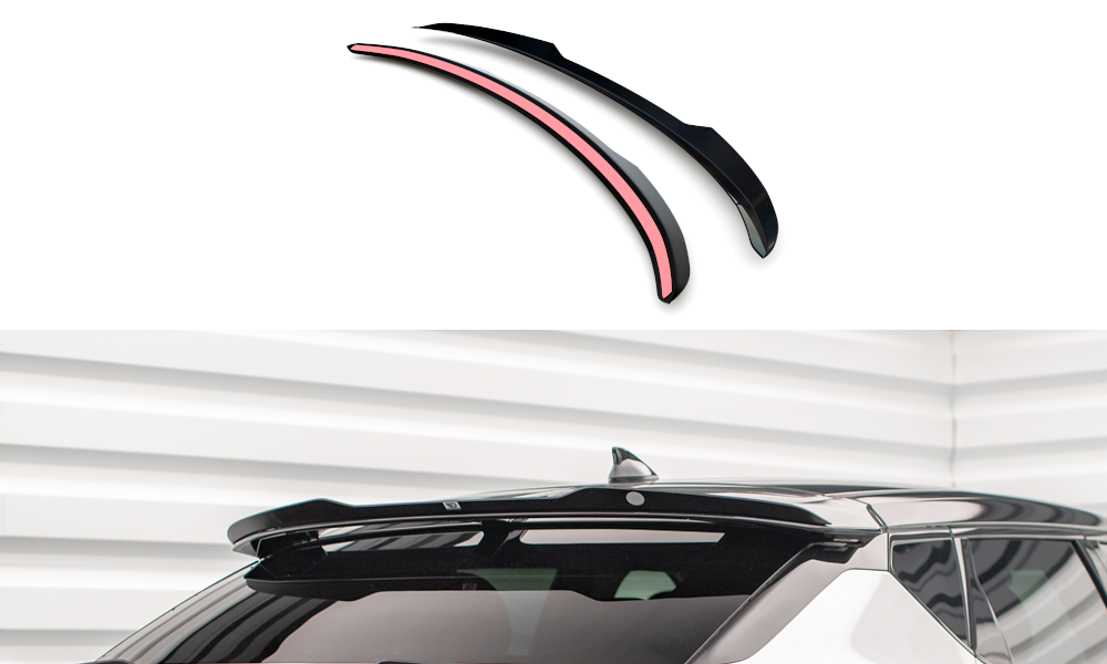Maxton Höher Spoiler CAP für Kia EV6 GT-Line Mk1 schwarz Hochglanz