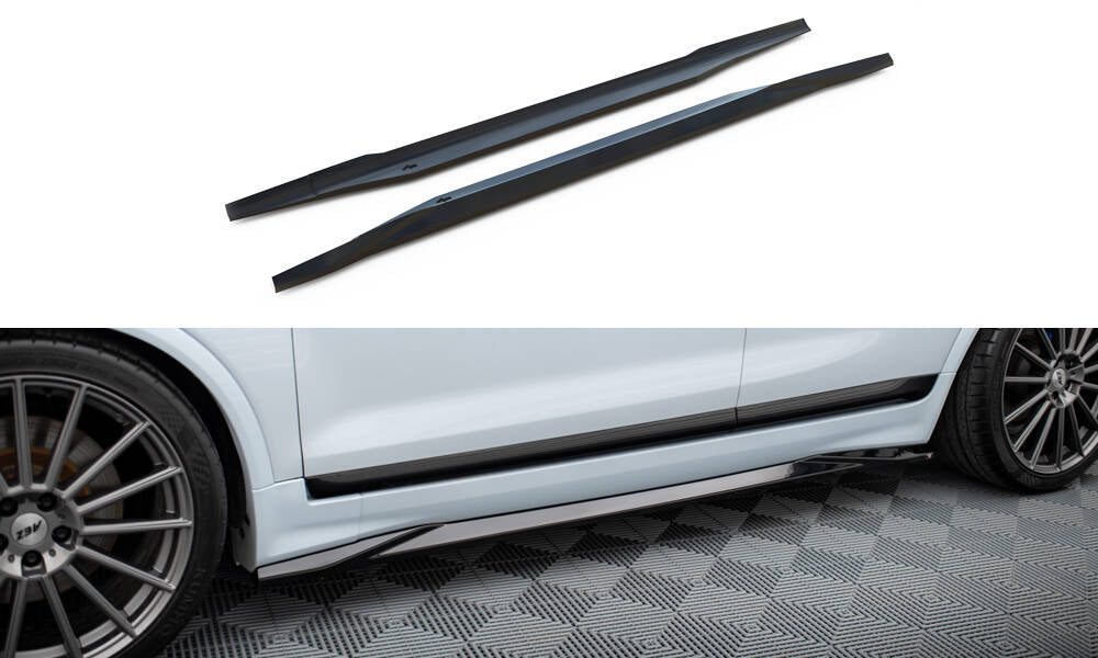 Maxton Seitenschweller Ansatz für Ford Kuga ST Mk1 schwarz Hochglanz