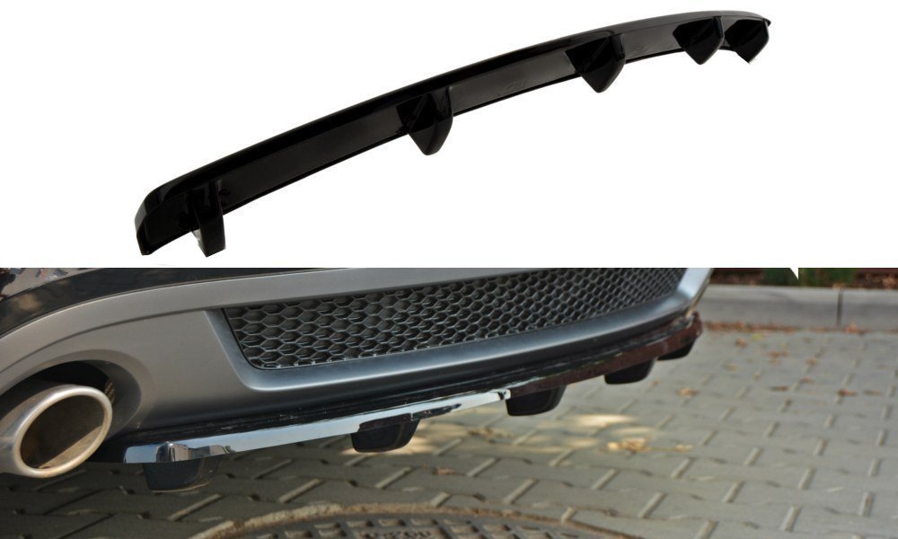 Maxton Mittlerer Diffusor Heck Ansatz für AUDI A5 S-LINE DTM LOOK schwarz Hochglanz