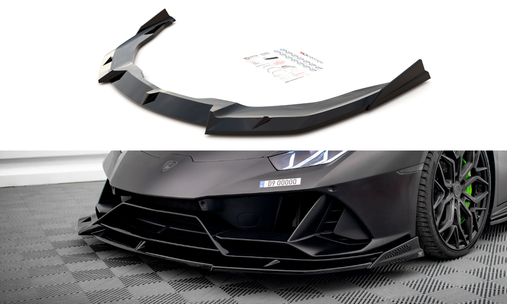 Maxton Front Ansatz für Lamborghini Huracan EVO schwarz Hochglanz