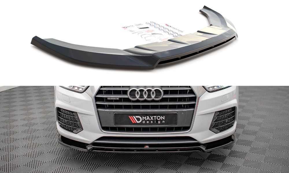 Maxton Front Ansatz V.2 für Audi Q3 Sport 8U Facelift schwarz Hochglanz