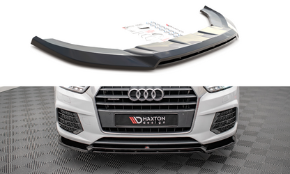 Maxton Front Ansatz V.2 für Audi Q3 Sport 8U Facelift schwarz Hochglanz