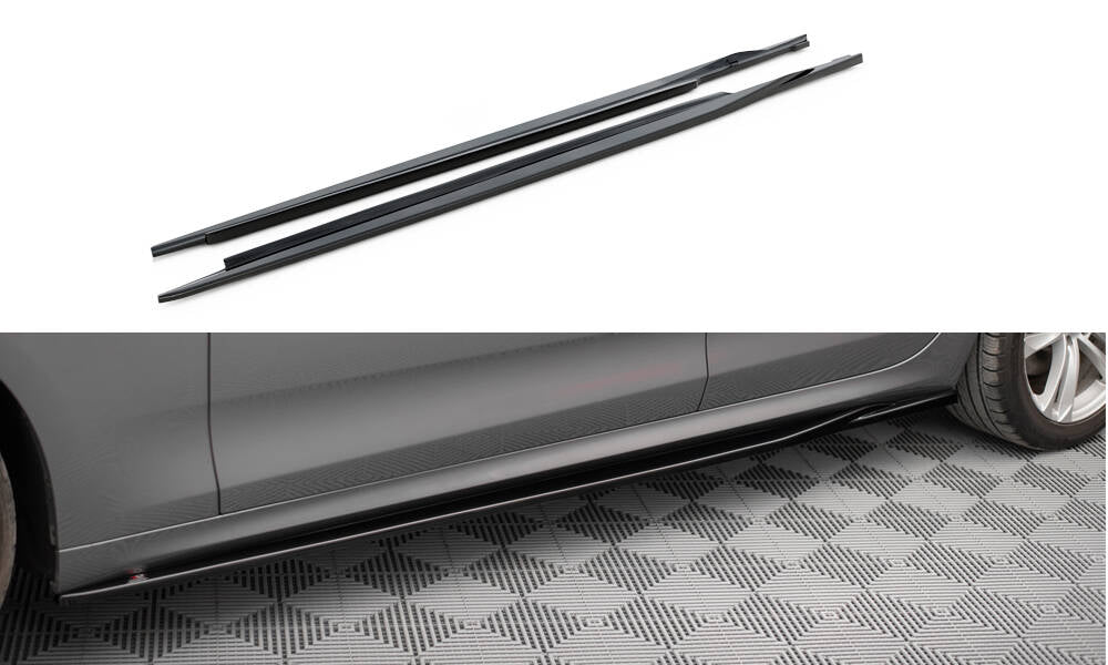Maxton Seitenschweller Ansatz für BMW 5er GT M-Paket F07 schwarz Hochglanz
